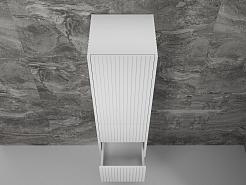 Style Line Шкаф пенал Стокгольм 36 R подвесной белый рифленый софт – фотография-6